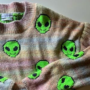 Urban Outfitters Cropped Alien Sweater